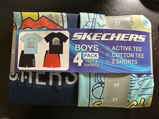 NEW Skechers size 5T Boys 4 pack Active Tee Cotton Tee 2 Shorts