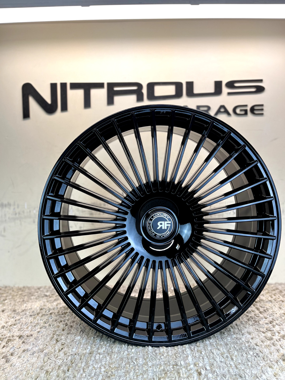 22 BLACK CONCAVE STAGGERED RF35 WHEELS FIT BENTLEY GT GTC & FLYING SPUR 19-25