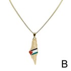 <!--F#f_0-->Gold Plated Palestine Flag Map Necklace Pendant with 60cm Chain Palestinian hot<!--F/-->