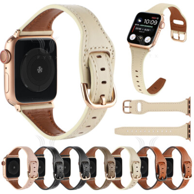 For Apple Watch Series 10 SE Ultra Slim Leather