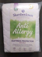 Slumberdown Anti Allergy Mattress Protector Size 135x190cm Double Machine Wash..