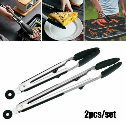 Relaxdays Pinze per Barbecue e Spaghetti, Set da 3, Acciaio, Manico