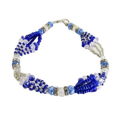 Ilde de Yemaya Mazo de Santeria IFA Bracelet Hecho de Crystal Orisha 8.5''