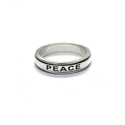 Individuell graviert Handarbeit Sterling Silber Spinner Ring Band massiv gestempelt 925