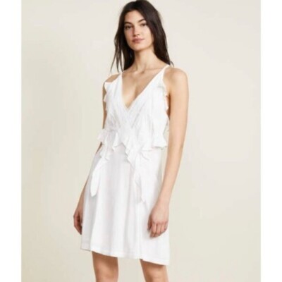 IRO Bercey Lace Ruffled Mini Dress in White Size 4 | eBay
