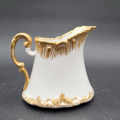 Antique 1908 T&V Limoges France White & Gold Trim Porcelain
