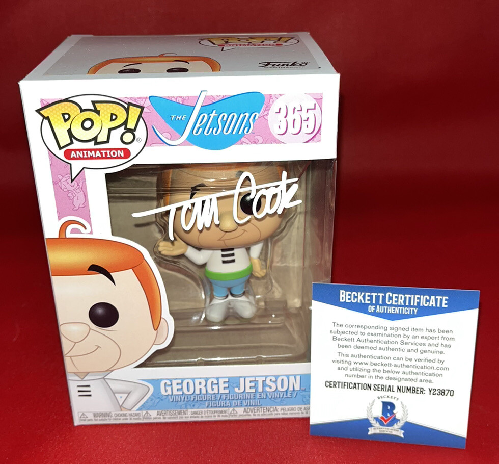 Tom Cook Autographed Signed THE JETSONS GEORGE JETSON FUNKO POP BAS BECKETT 2 