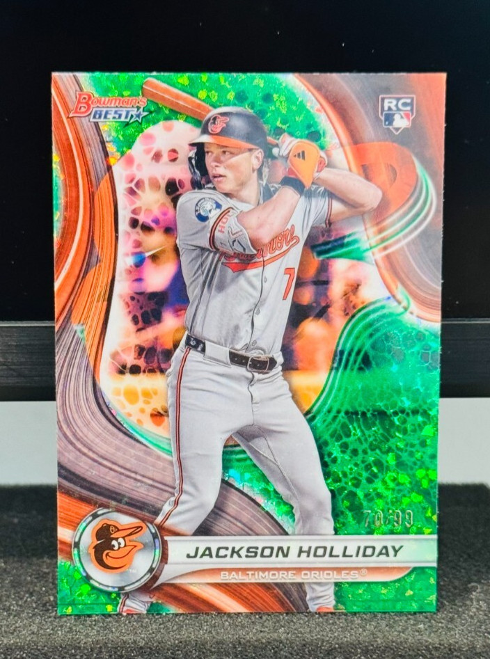 JACKSON HOLLIDAY #/99 SP RC! 2024 Bowman's Best Green Mini Diamonds ORIOLES RC