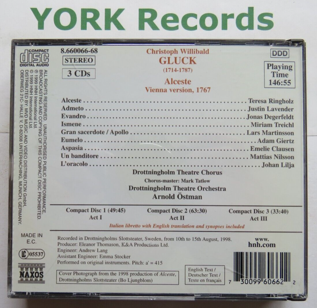 GLUCK - Alceste OSTMAN / RINGHOLZ / LAVENDER / DEGERFELDT - Ex 3