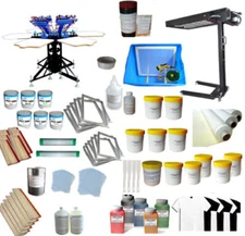6 Color 6 Station Screen Printing Kit Silk Screen Press Hobby for Shirt DIY
