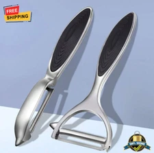 2pcs Stainless Steel Vegetable Peelers Non-Slip Handle Sharp Blade Kitchen