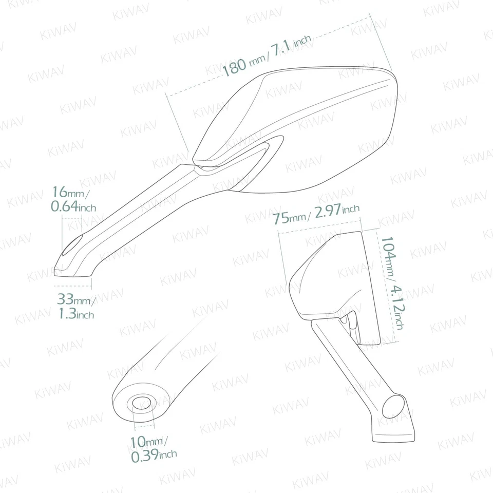 Par de espejos retrovisores de repuesto para Ducati Multistrada 1200 2015-2017 Foto 2 de 4