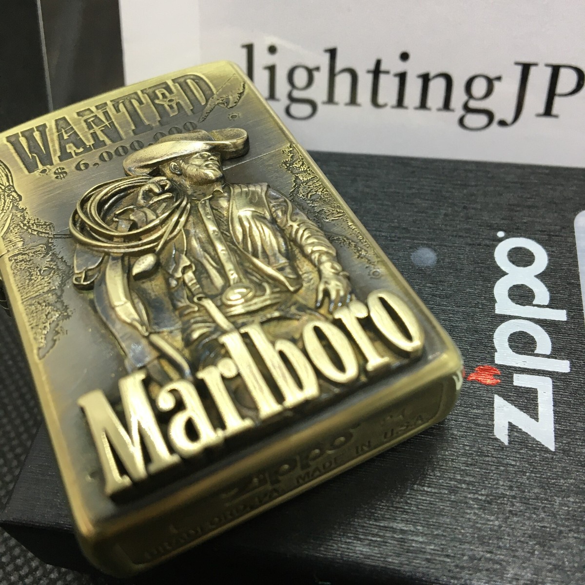 Zipoo Marlboro 【未使用】 水牛柄 1999年4月（キーワード：マルボロ 