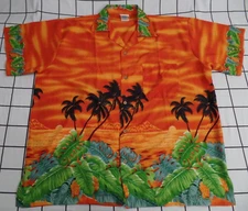 NWT Rainforest Cafe: Hawaiian Shirt  100% POLYESTER MEN'S XL ORANGE