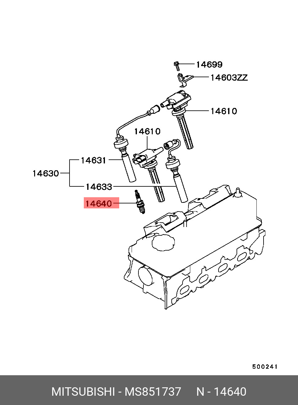 Bujía original OE MS851737 para Mitsubishi MS85-1737