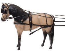 Miniature Horse Leather Tracker Driving Harness (Black or Dark Oil Leather)
