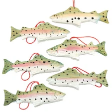 Factory Direct Craft Carved Wooden Game Fish Hangers | Set of 6