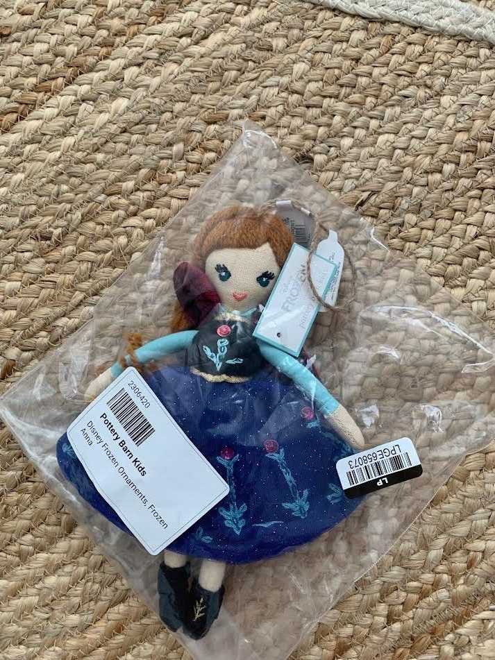Pottery Barn Kids Disney Frozen Elsa/Olaf/Anna Christmas Ornament NEW