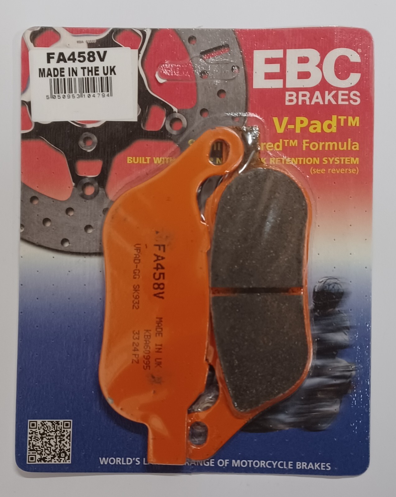 EBC VPad REAR Brake Pads Fits HARLEY DAVIDSON FXDB STREET BOB (2008 to 2022)