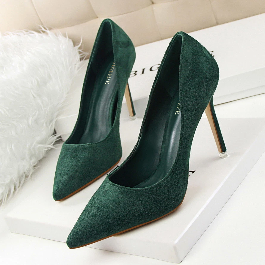Women's Pointed Toe Slip On Stiletto High Heeled Classic Party Wedding Pumps - Image 3 of 4