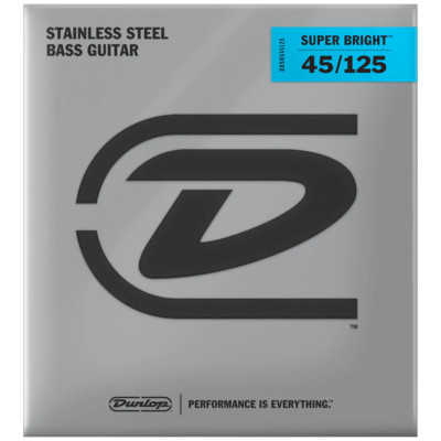 Dunlop Super Bright Stainless Steel 5-String Bass Strings 45-125, DBSBS45125