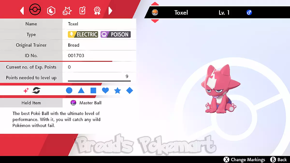 TOXEL ✨ Ultra Square SHINY 6IV ✨ Pokemon SWORD and SHIELD lv1 +Free  MasterBall