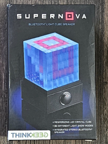 ThinkGeek Supernova Bluetooth LED Light Cube Speaker 36 Modes Cool!!