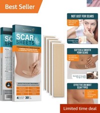 Comfortable Silicone Scar Sheets for Tummy Tuck and Keloid Treatment - Pack of 4