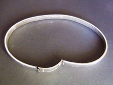 Vintage 80's Silver tone Metal Skinny Super Disco Stretch Belt 23" Hong Kong