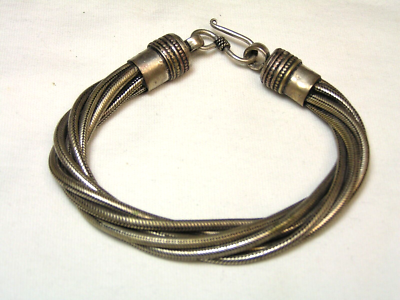 Vintage Silver Tone Snake Chains Bracelet | eBay