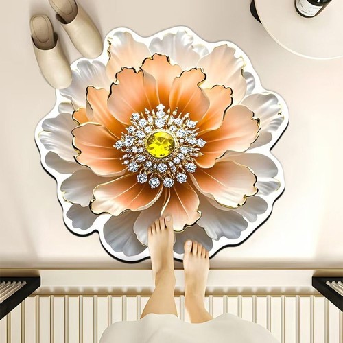 Soft Peony Floor Mat Non-slip Door Gasket for Living Room Tea Table Bedside - Picture 5 of 19