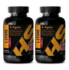 Amino acid pills - L-LYSINE 500mg - l-lysine powder - 2 Bottles