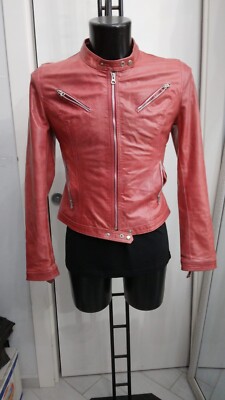 SANDRO FERRONE Echtlederjacke gebraucht Damen woman ROT Gr. XL XYM811L