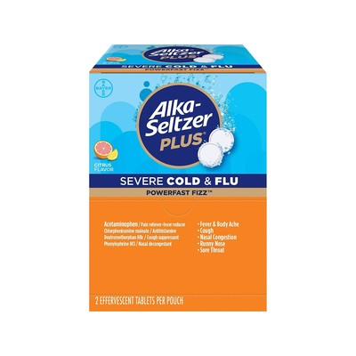 Alka-Seltzer Plus PowerFast Fizz Severe Cold & Flu Effervescent Tablet Citrus