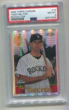 1996 Topps Chrome - TODD HELTON - Rookie Refractor #13 - ROCKIES  PSA 8