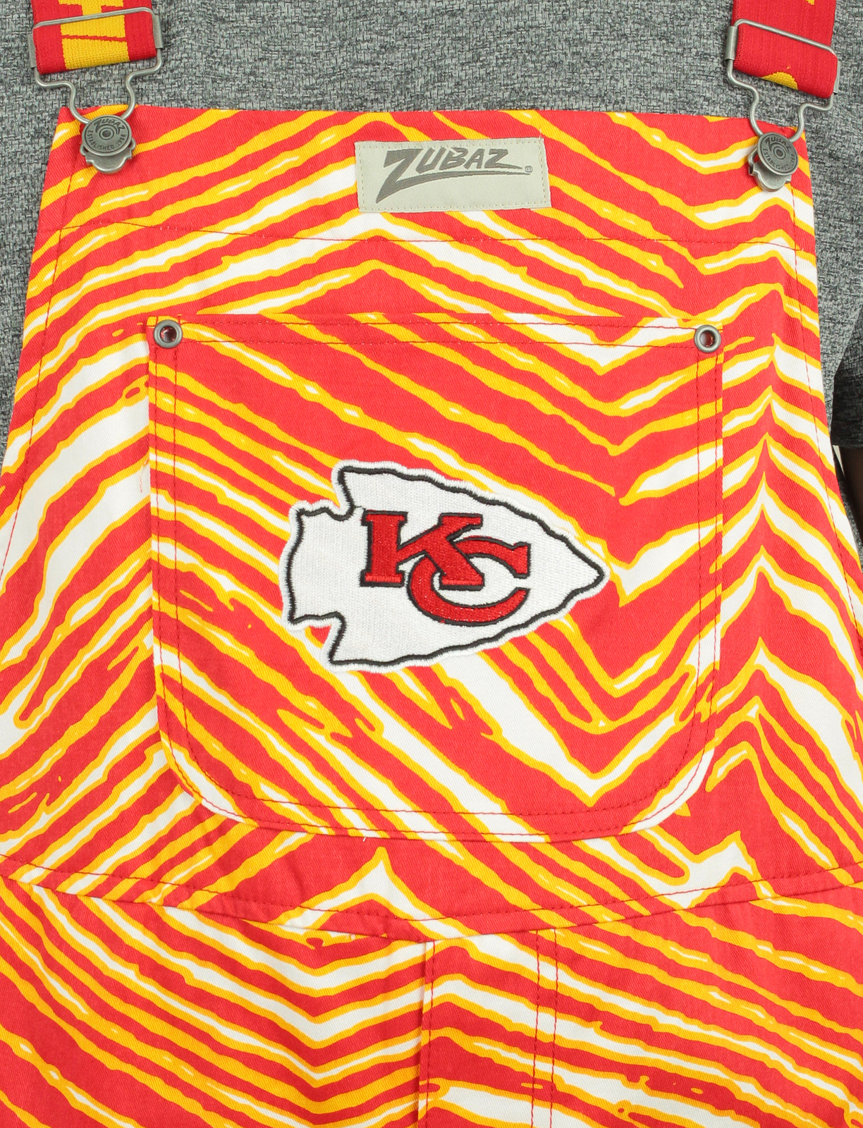 Zubaz NFL Men's Kansas City Chiefs Zebra Printed Team Bib Overalls eBay
