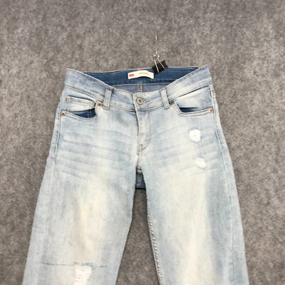 Levi's JeansJuniors Size 12 Reg Light Wash Destroyed Boyfriend Lightweight Denim
