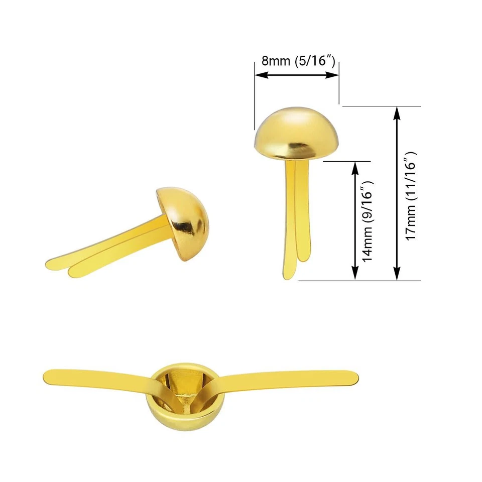 Mini Brads for Paper Crafts 500pcs Multicolor Metal Paper Fasteners 8x17mm Fa... - Image 4 of 4