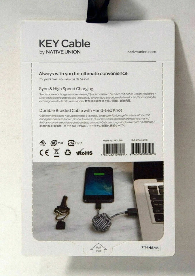 NEW Native Union Key Cable 8-Pin USB Cord for Apple Devices iPhone iPad iPod - Image 3 of 3