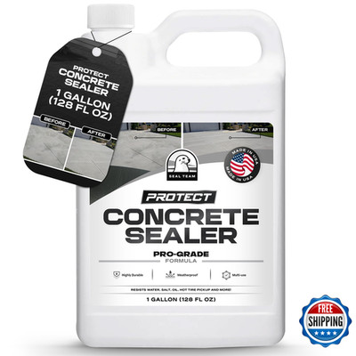 Seal Team 1 Gallon Protect Concrete Sealer Outdoor - Covers 150-300 Sq. Ft. Per