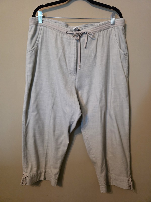  Woolrich Cotton Cropped Women's Pants Size 18 Light Beige 