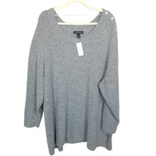 Lane Bryant Sweater Plus Size Sweater Knit Sweater Women 26/28 Gray Sweater NEW