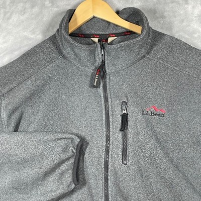 LL Bean Outdoors Mens Gray Full Zip Fleece Jacket XX Large Made in USA CQ30