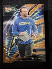 Panini 2025 Select Club Level Sean McVay #221 Neon Orange Pulsar Prizm /7 Rams