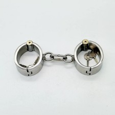 Detachable Stainless Steel Handcuffs Restraints Lockable Shackles Fetish Slave