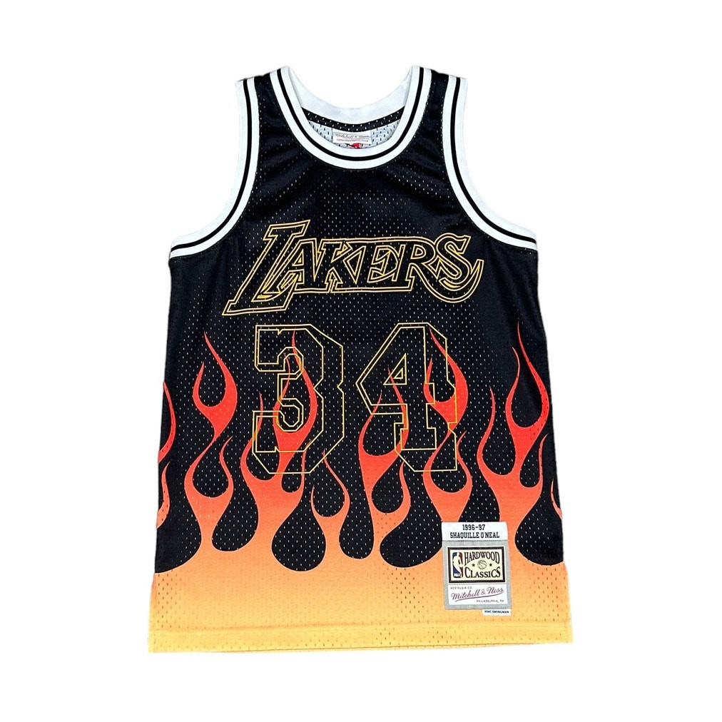 Mitchell & Ness LA Lakers Shaq O'Neal Flames NBA Jersey Size S