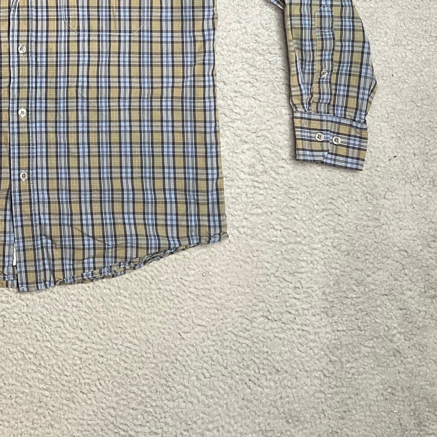 Heritage Basic Editions Blue Plaid Long Sleeve Bu… - image 5