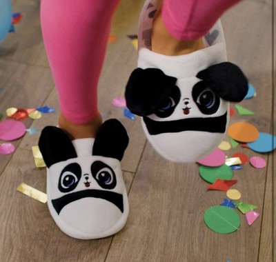 Flipeez Slippers Panda Medium Kids Size 1-3.5