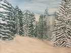 Original Watercolour Painting Of A Winter Landscape Signed By Lynda Diamond