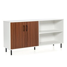 Modern Buffet Sideboard Kitchen Storage Cabinet w/ 2 Doors  Open Compartments